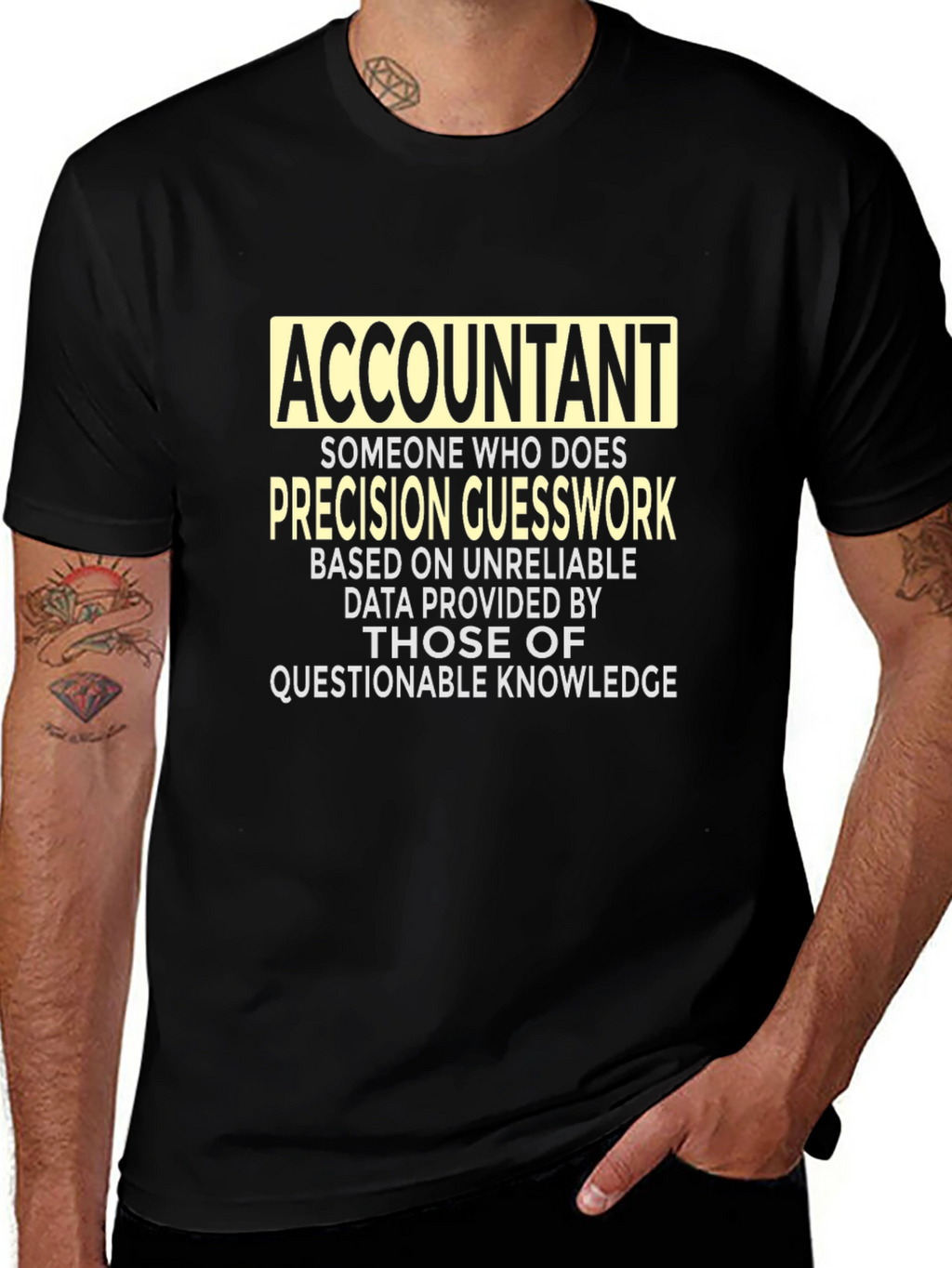 Accountant Precision Guesswork Graphic Tee - Black