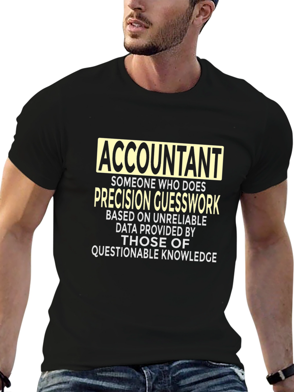Accountant Precision Guesswork Graphic Tee - Black