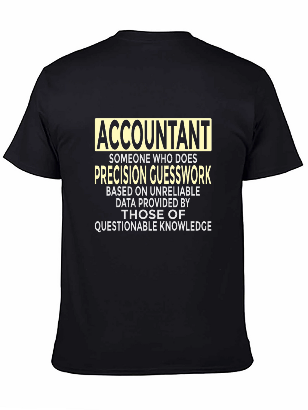 Accountant Precision Guesswork Graphic Tee - Black