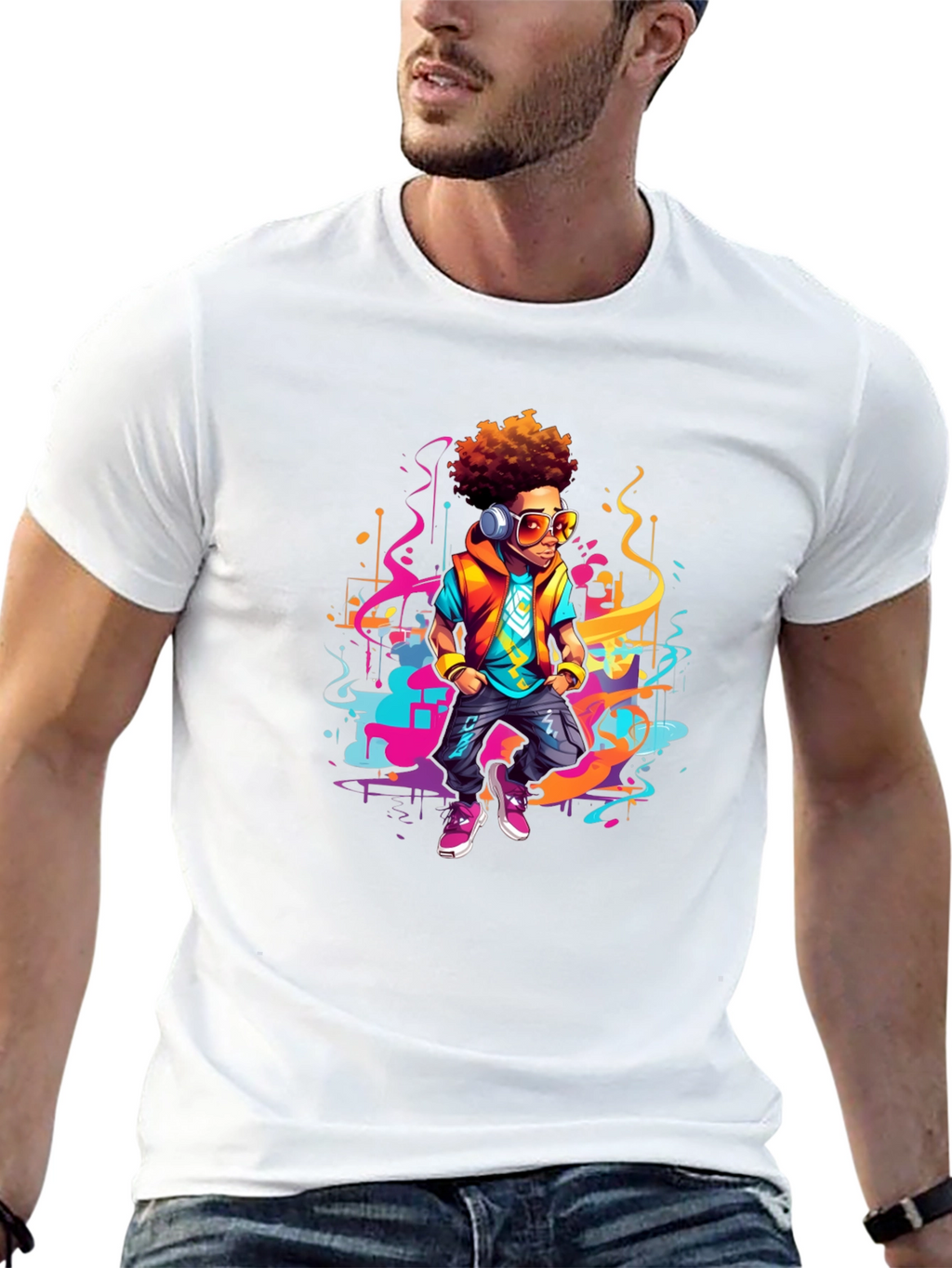 Urban Beat T-Shirt: Cartoon Graphic Tee