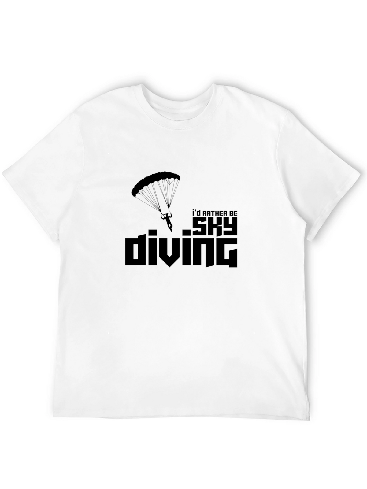 Skydiving T-Shirt - Id Rather Be Skydiving Black Tee
