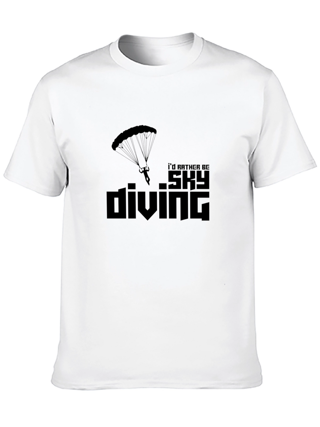 Skydiving T-Shirt - Id Rather Be Skydiving Black Tee
