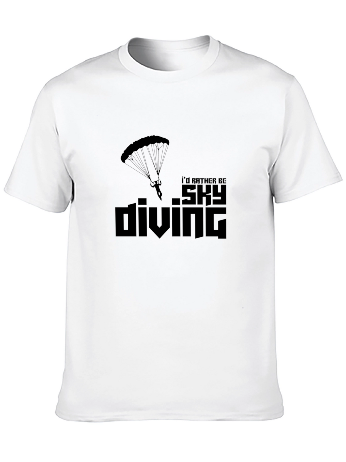 Skydiving T-Shirt - Id Rather Be Skydiving Black Tee