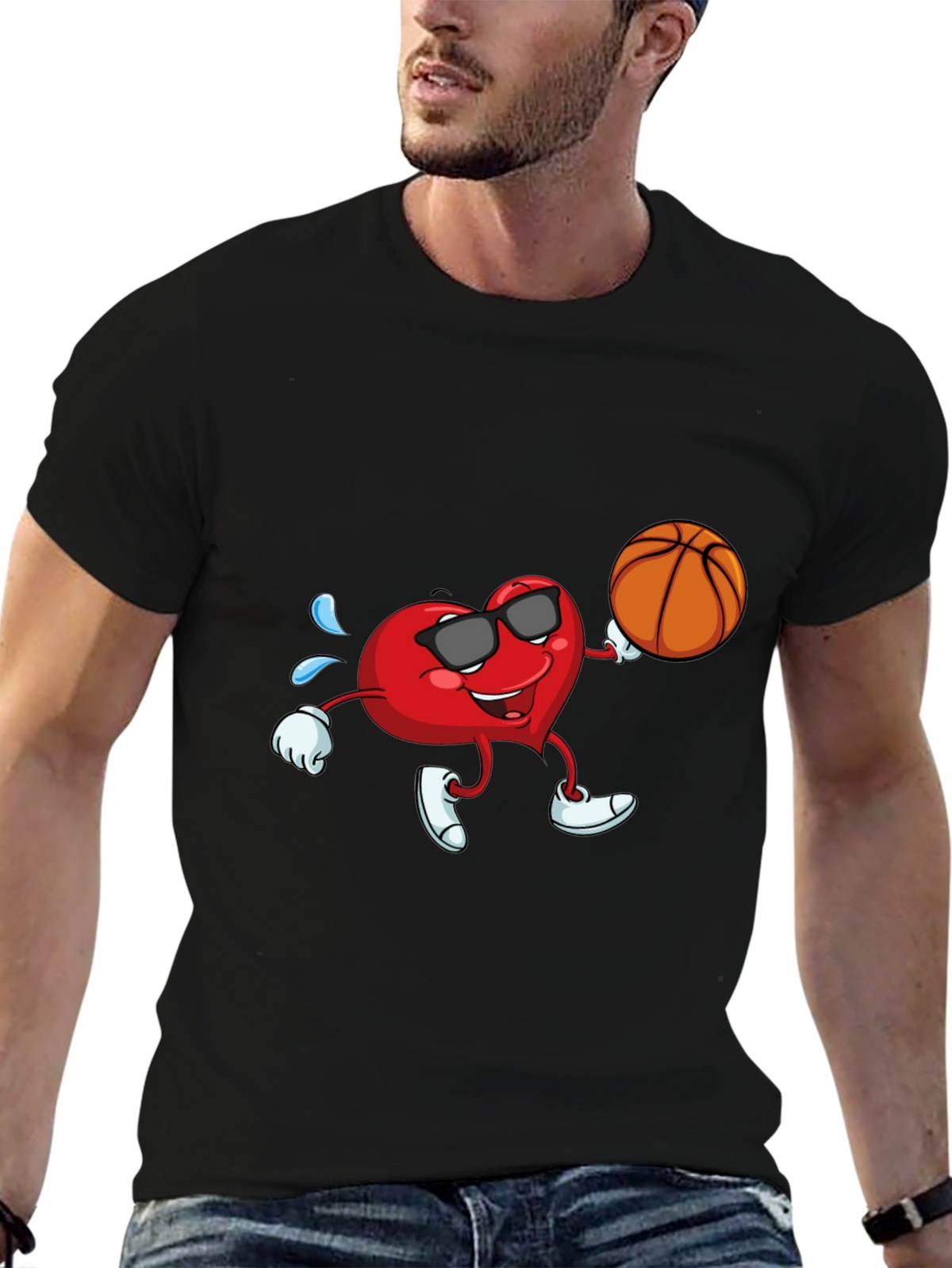 Cool Heart Basketball Graphic Tee