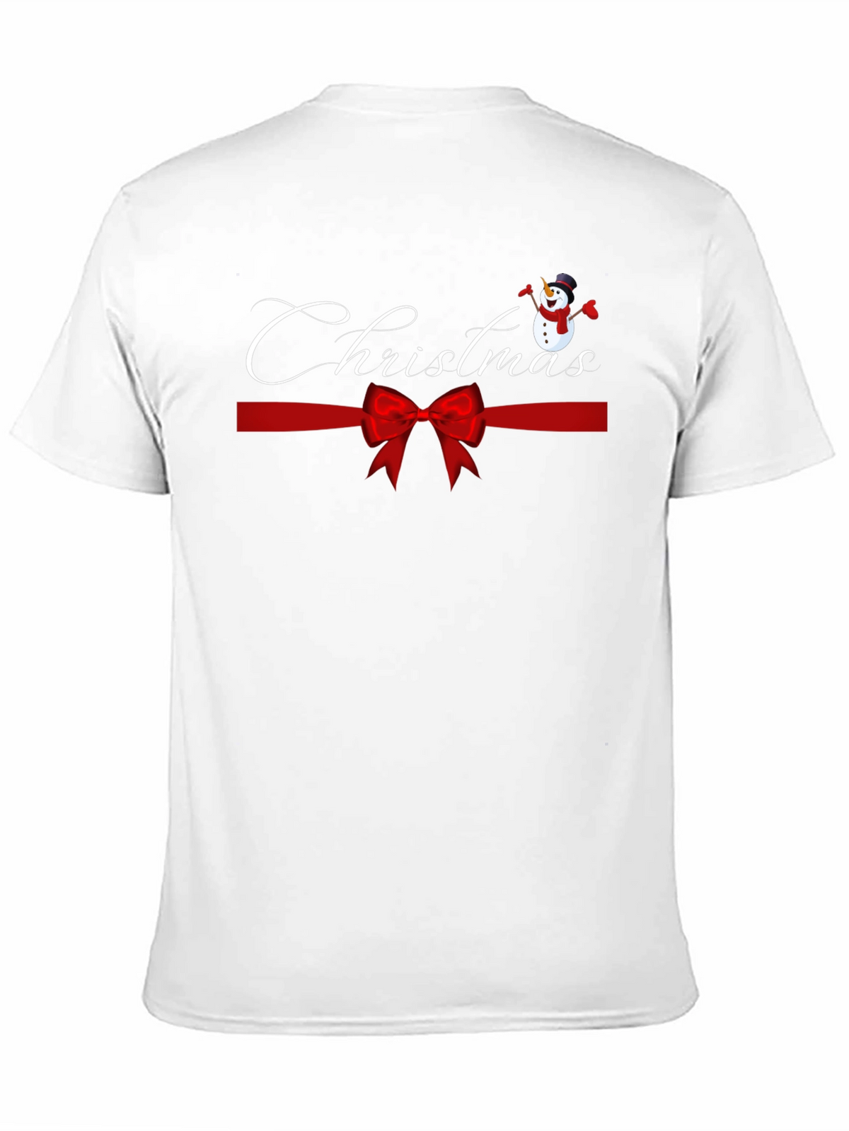 Festive Christmas Snowman Ribbon Graphic Tee