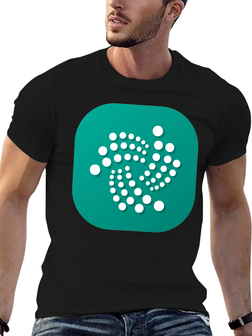 IOTA Crypto Black T-Shirt - Modern Digital Currency Design