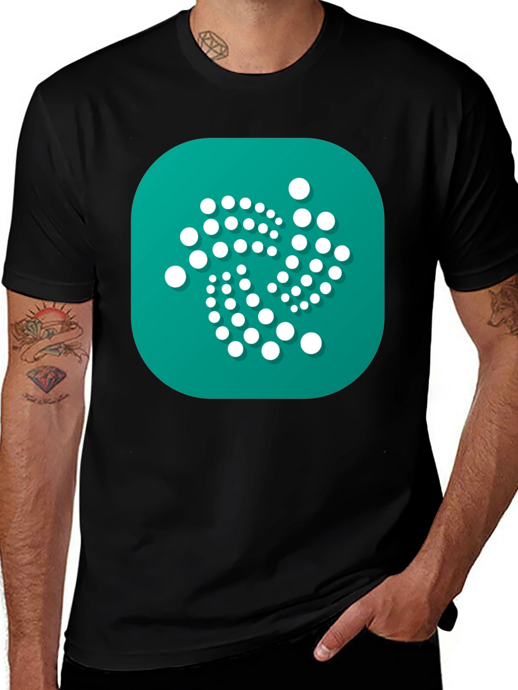IOTA Crypto Black T-Shirt - Modern Digital Currency Design