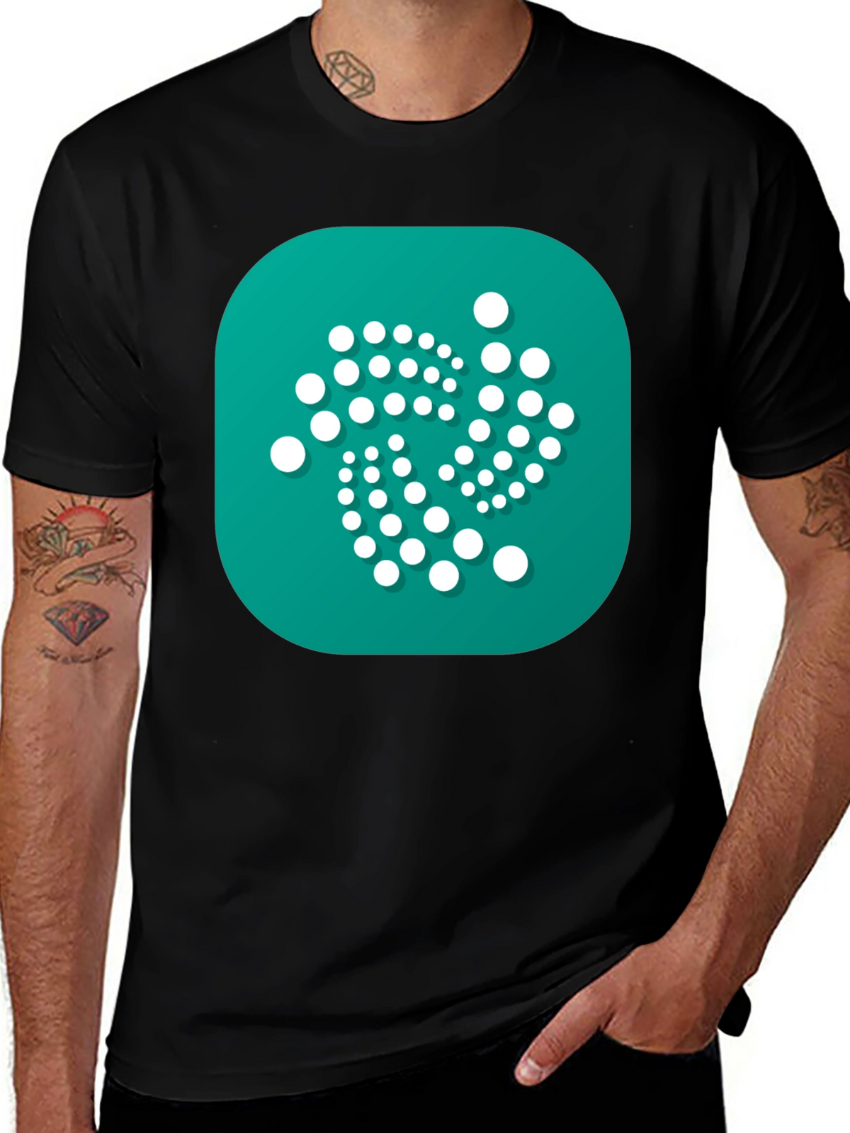 IOTA Crypto Black T-Shirt - Modern Digital Currency Design