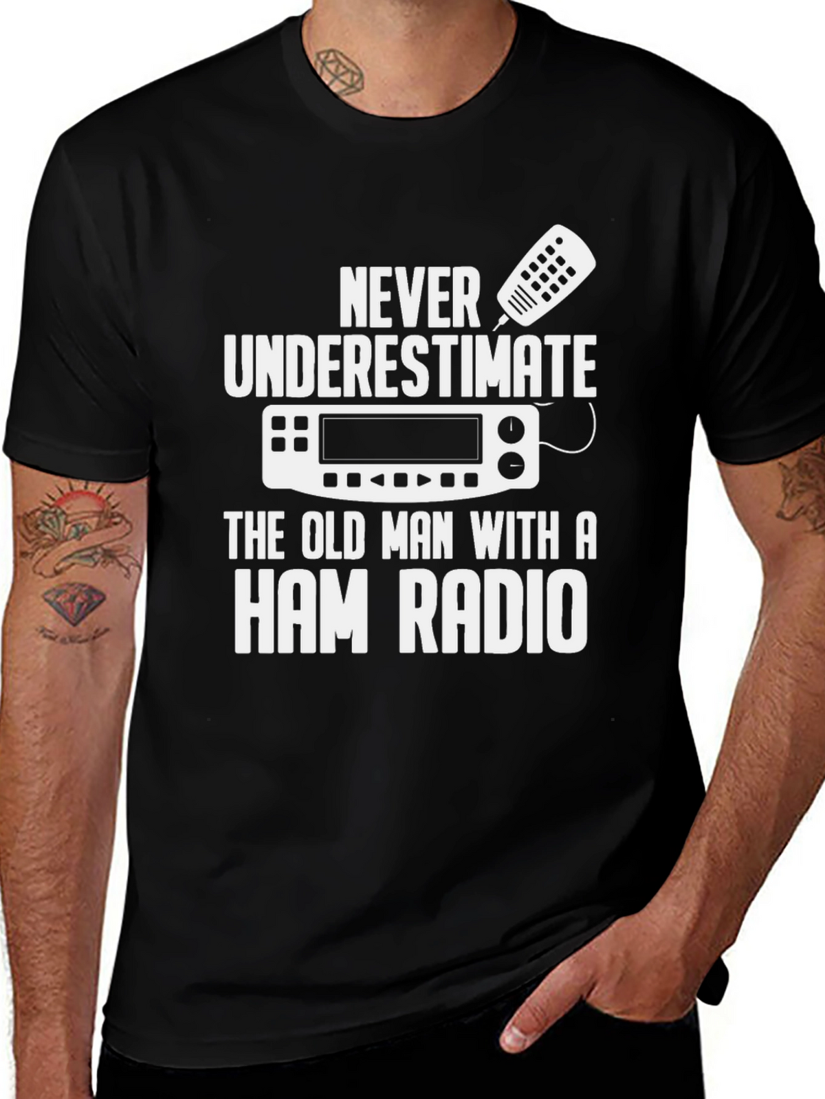 Ham Radio Old Man T-Shirt - Never Underestimate