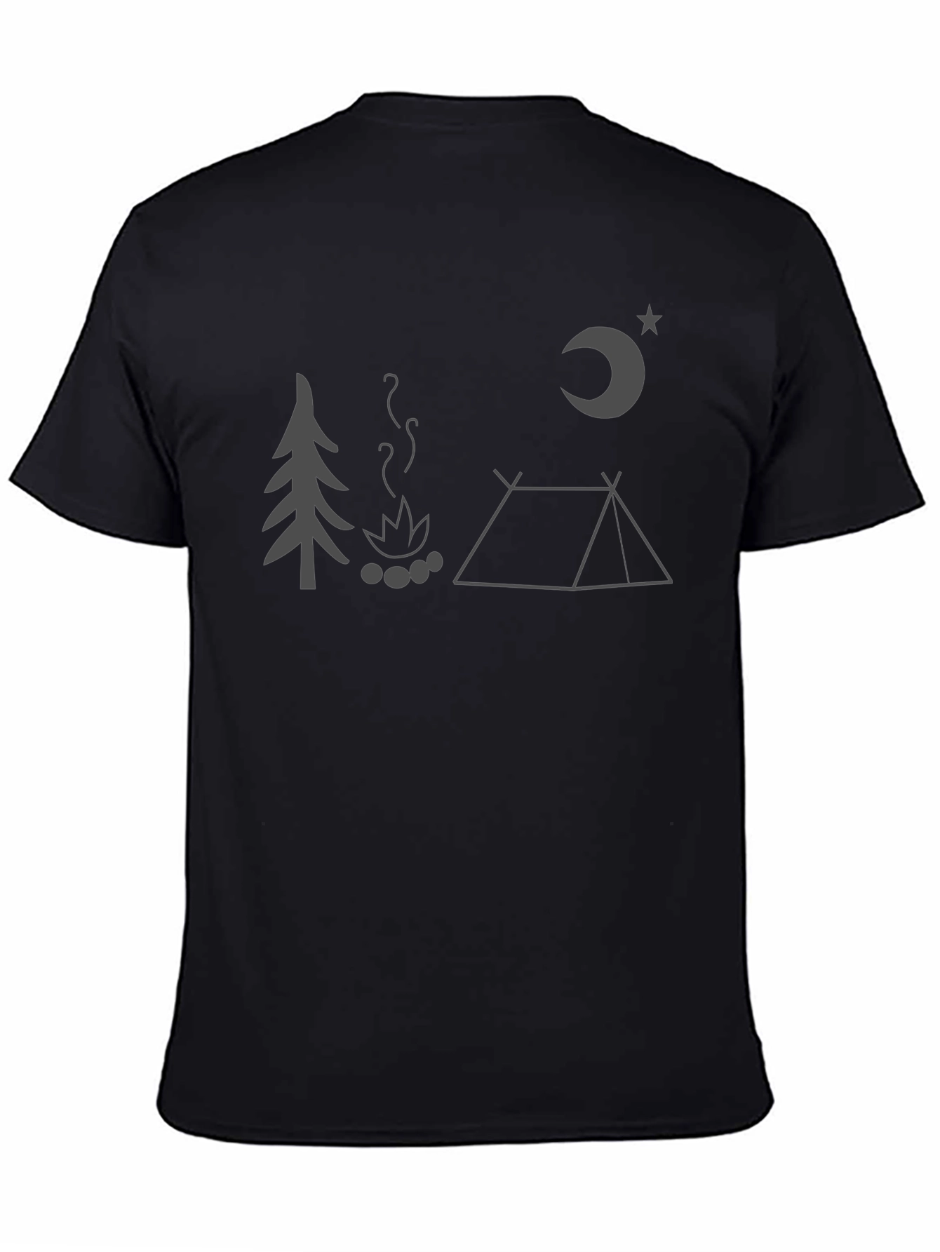 Camping Night Graphic Tee - Black Unisex T-Shirt