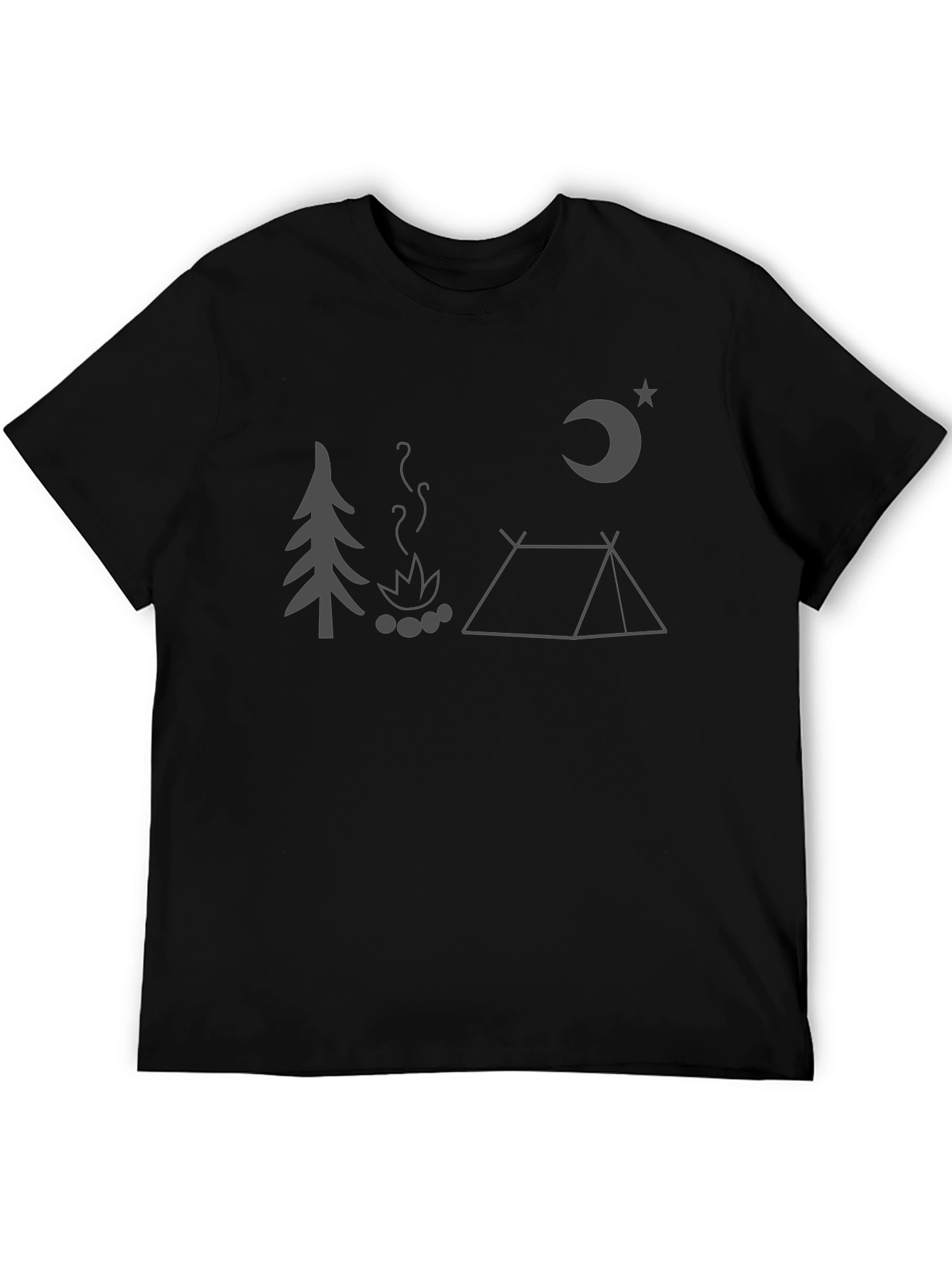 Camping Night Graphic Tee - Black Unisex T-Shirt