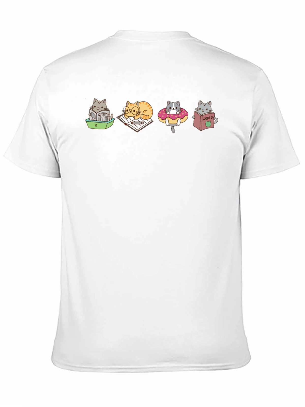 Cartoon Cats Reading T-Shirt