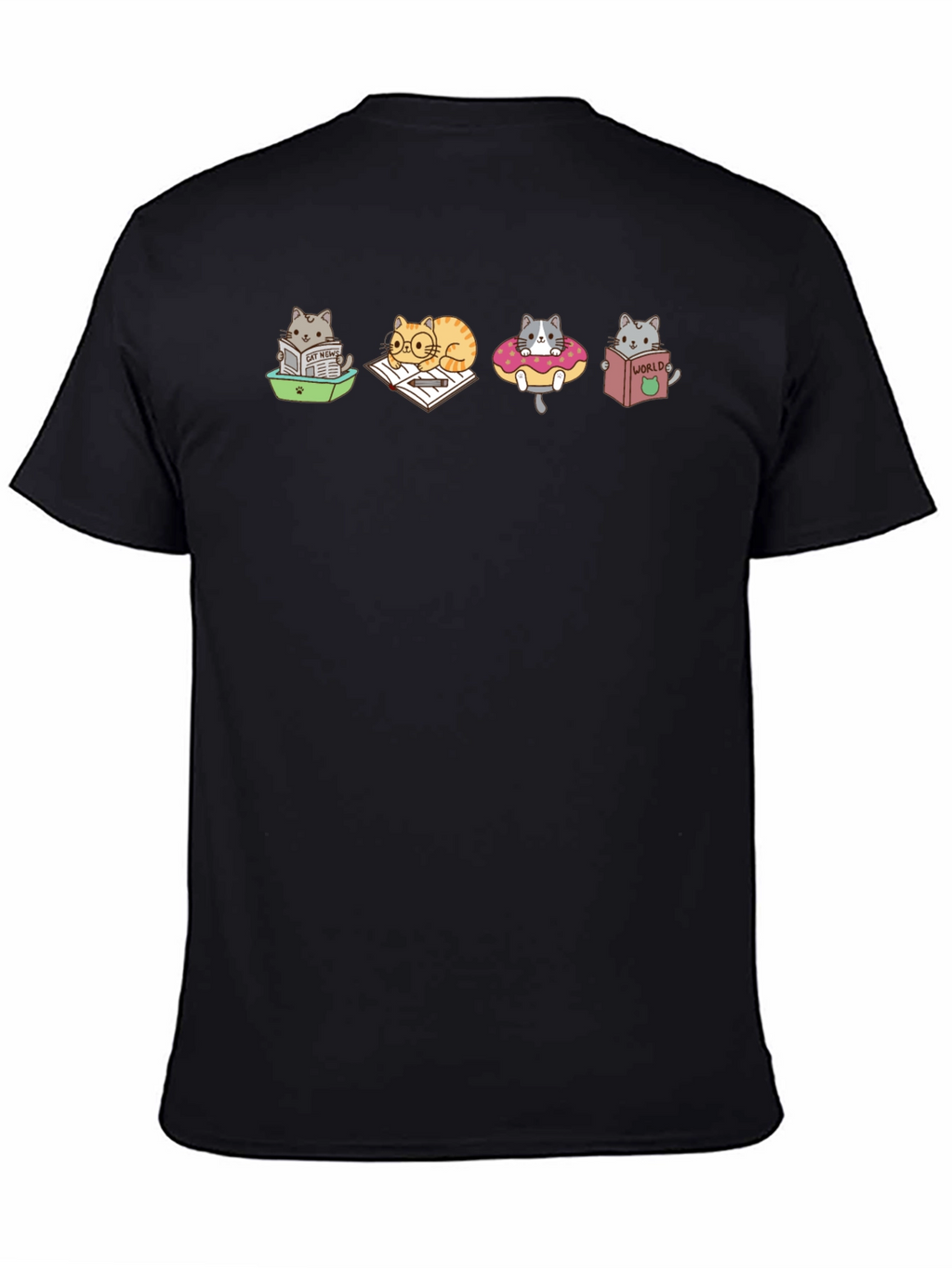 Cartoon Cats Reading T-Shirt