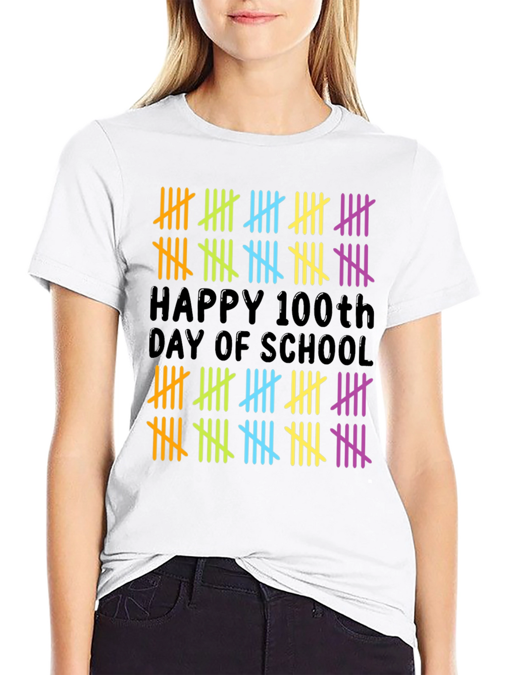 Happy 100th Day of School Tally Marks Teacher Shirt