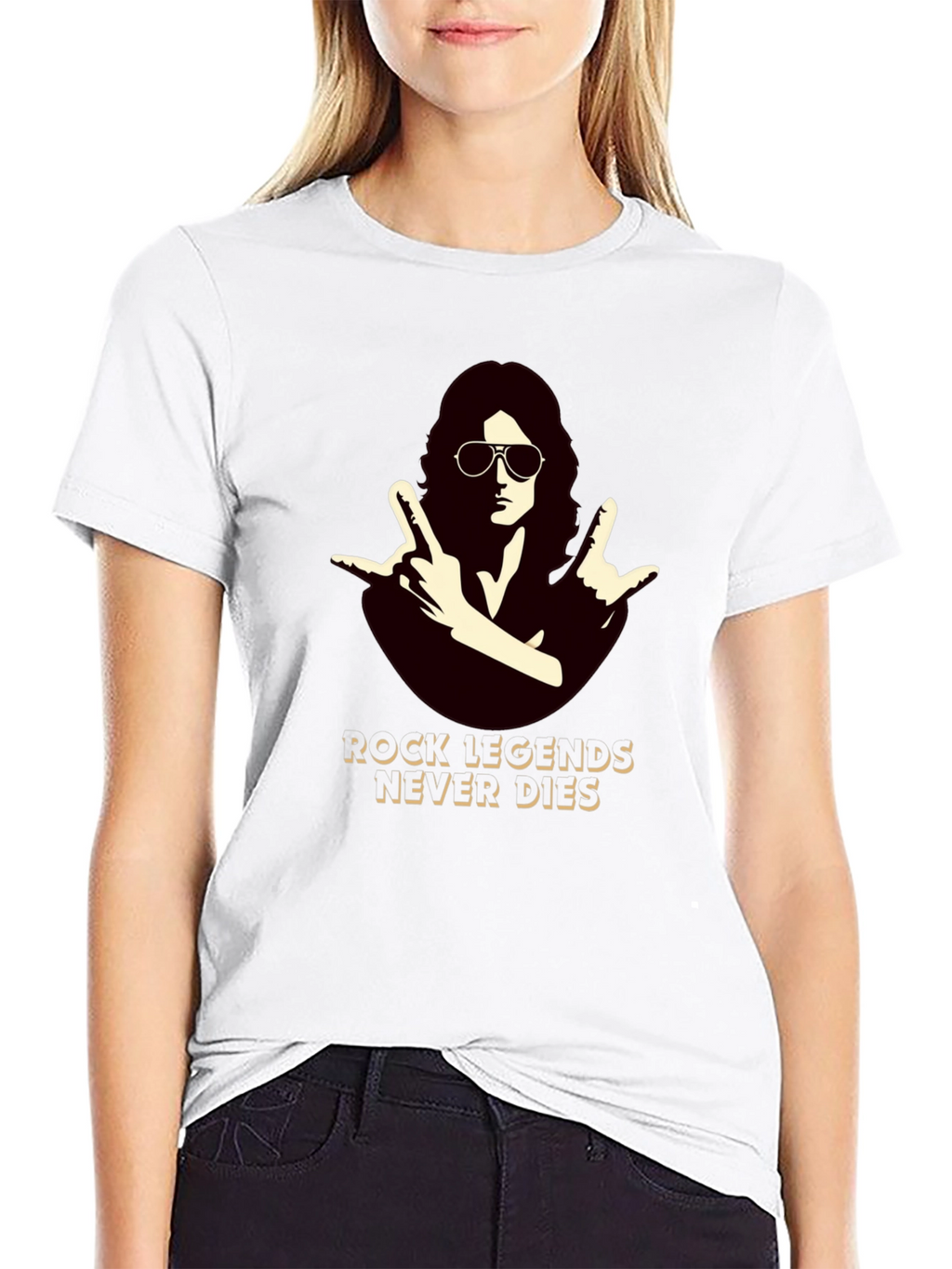 Rock Legends Never Die Black T-Shirt