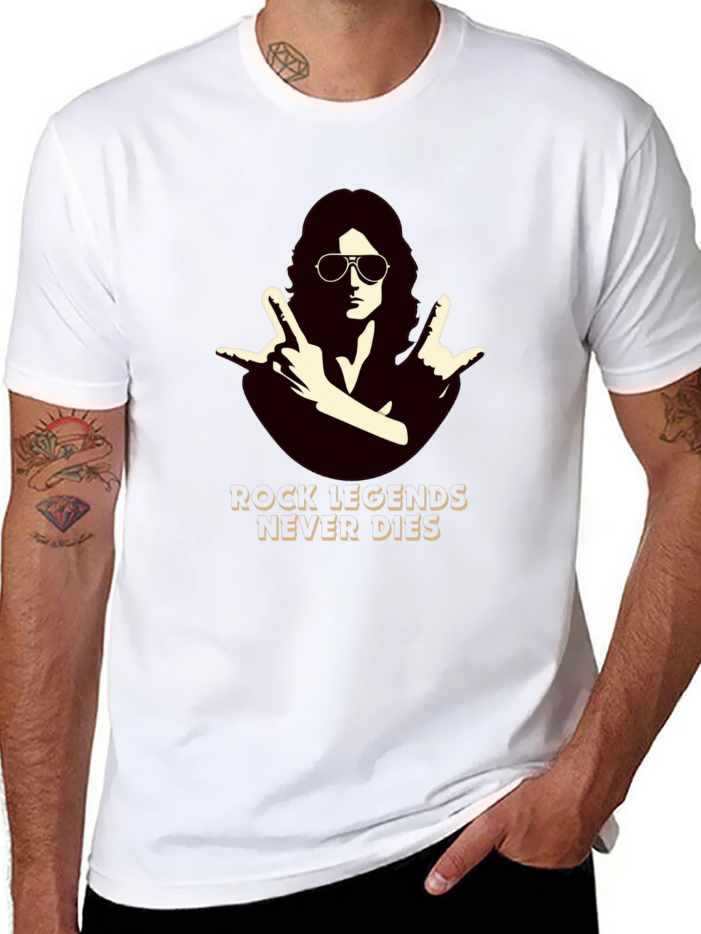 Rock Legends Never Die Black T-Shirt