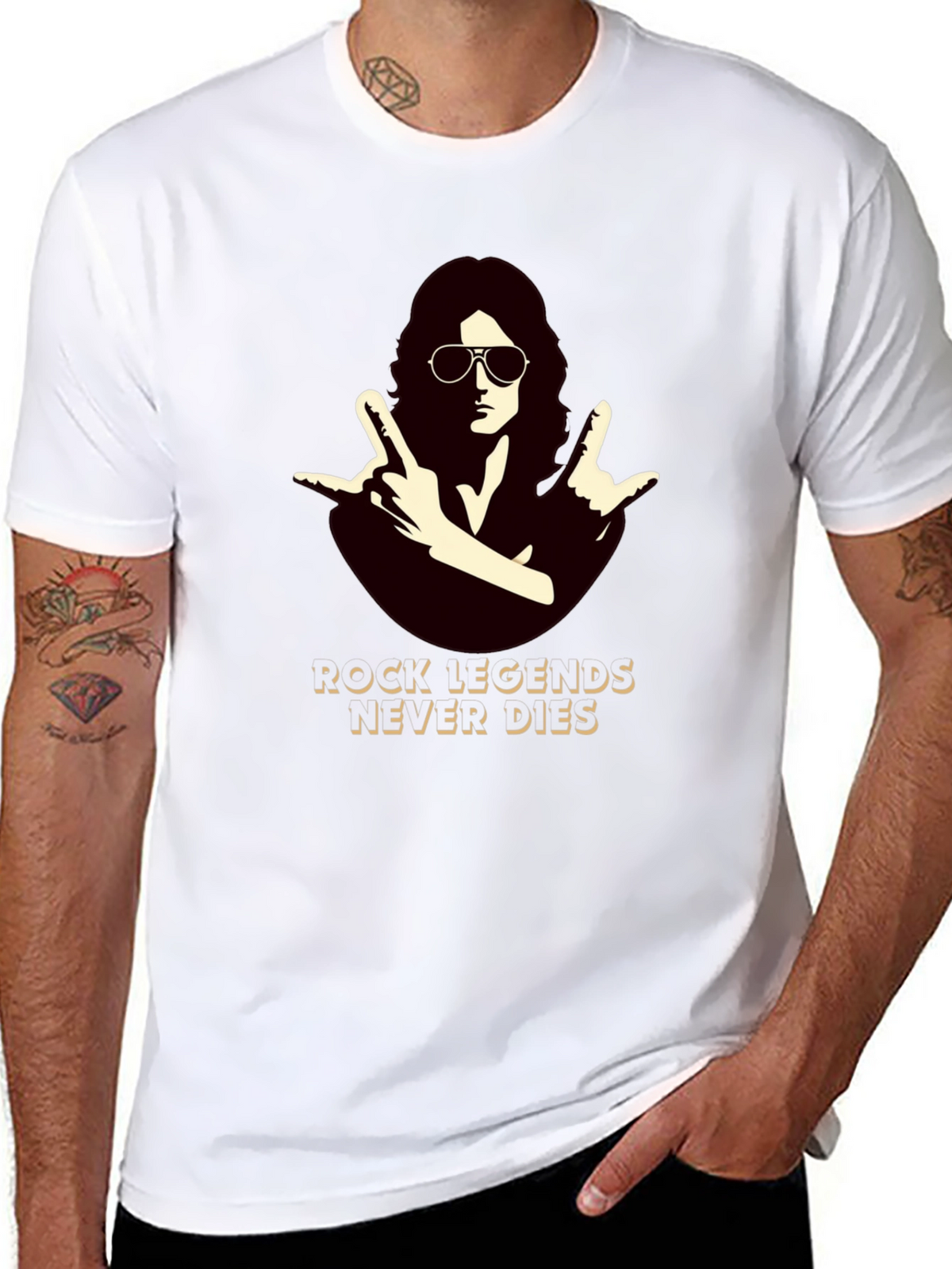 Rock Legends Never Die Black T-Shirt