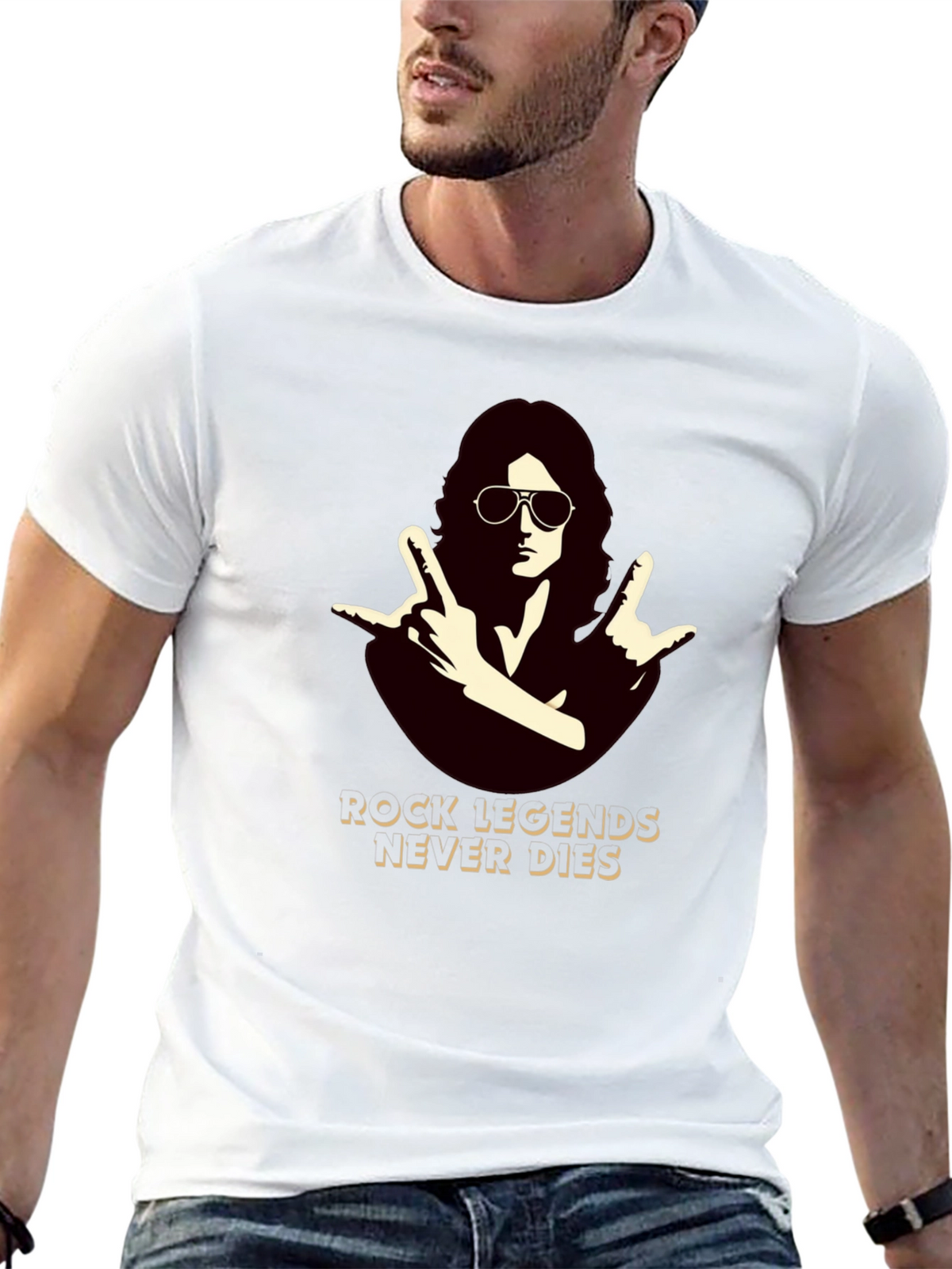 Rock Legends Never Die Black T-Shirt