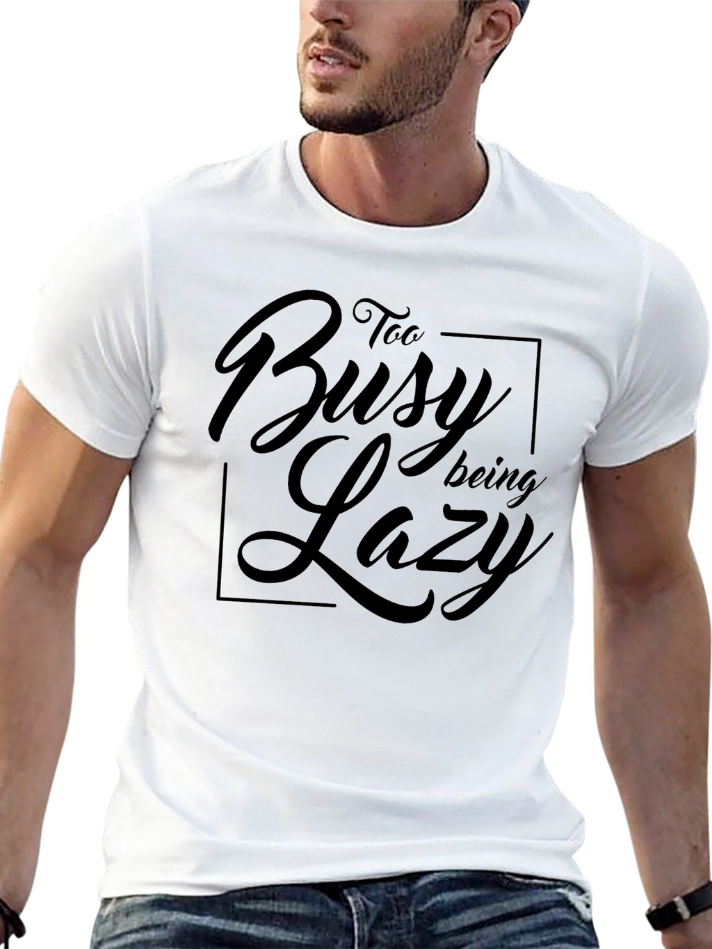Too Busy Being Lazy Black T-Shirt