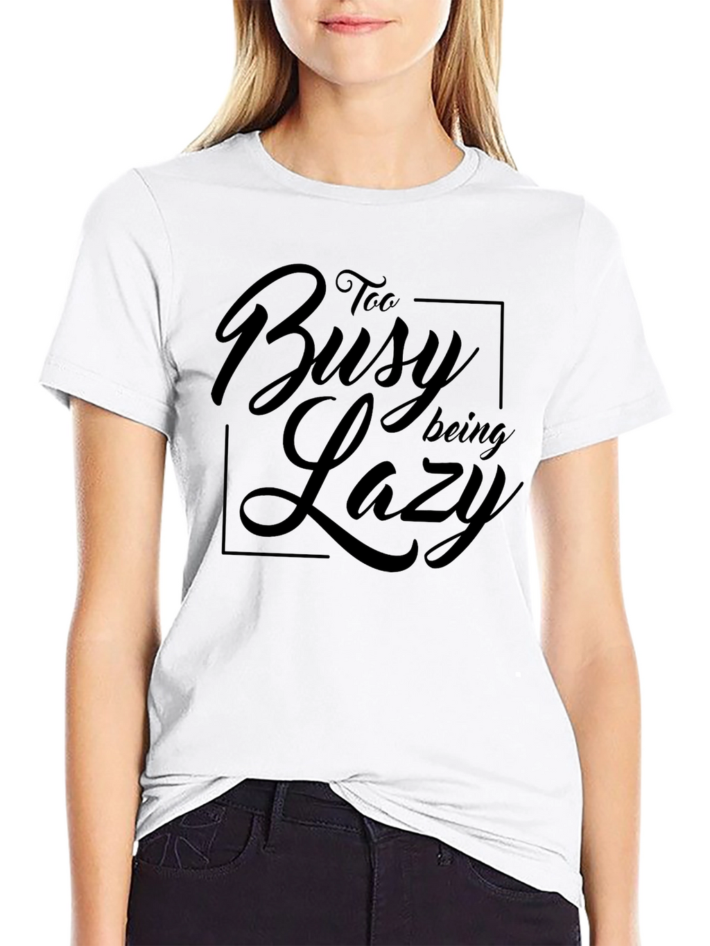 Too Busy Being Lazy Black T-Shirt