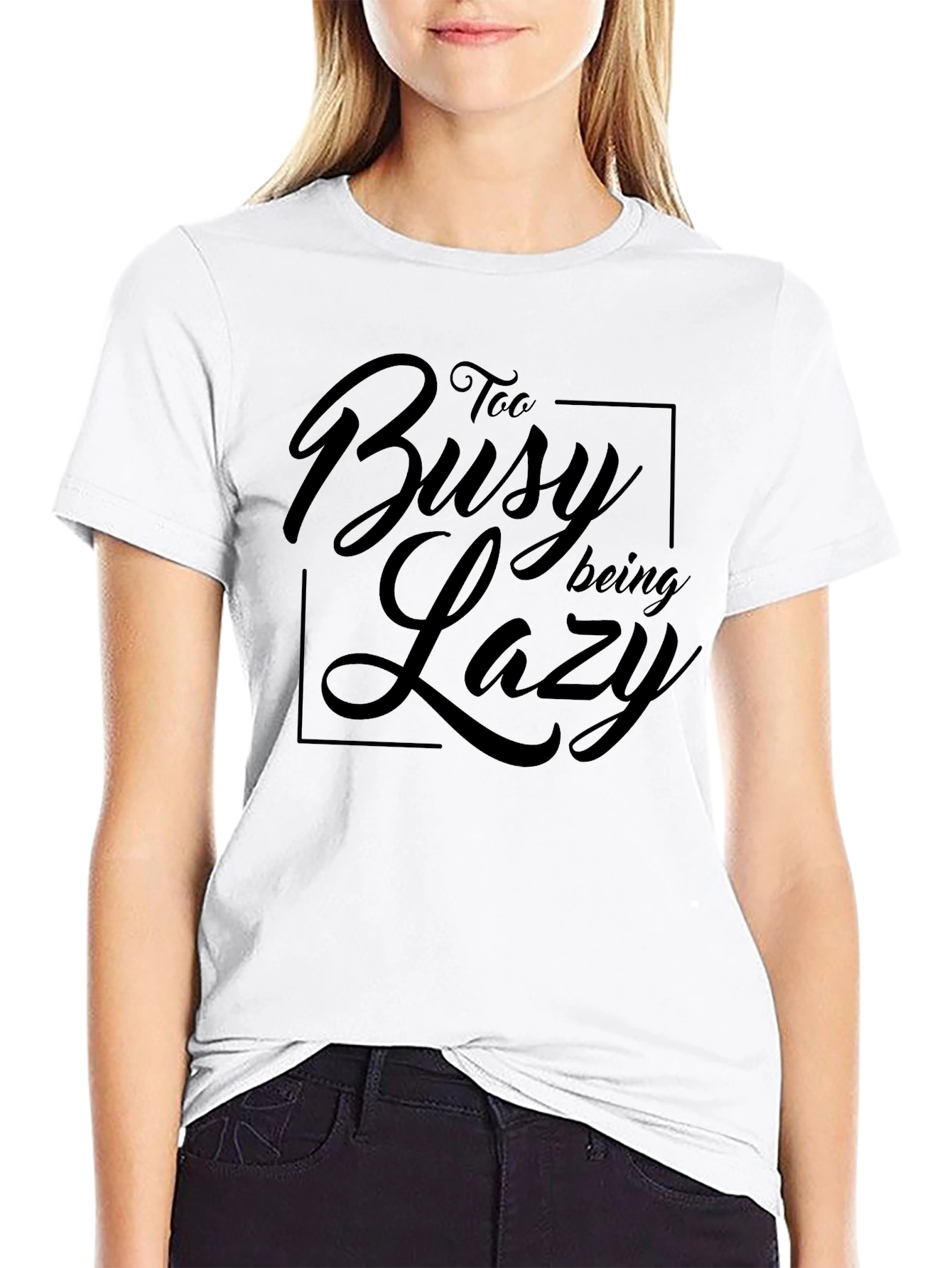 Too Busy Being Lazy Black T-Shirt