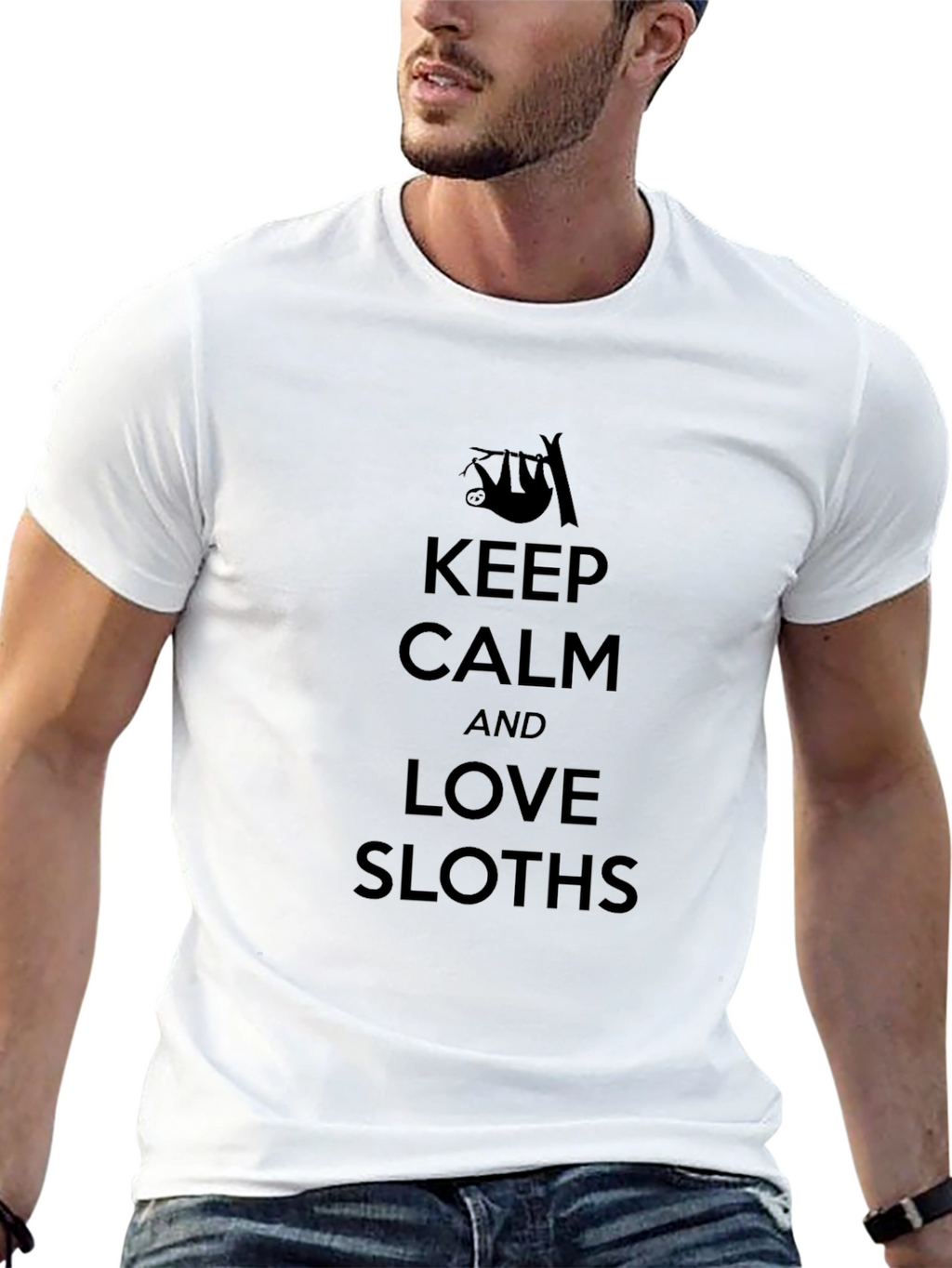 Keep Calm and Love Sloths Graphic T-Shirt