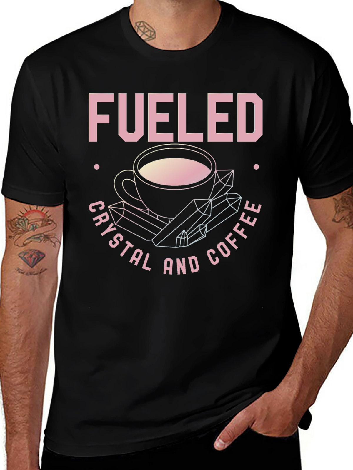 Fueled By Crystals and Coffee Graphic Tee