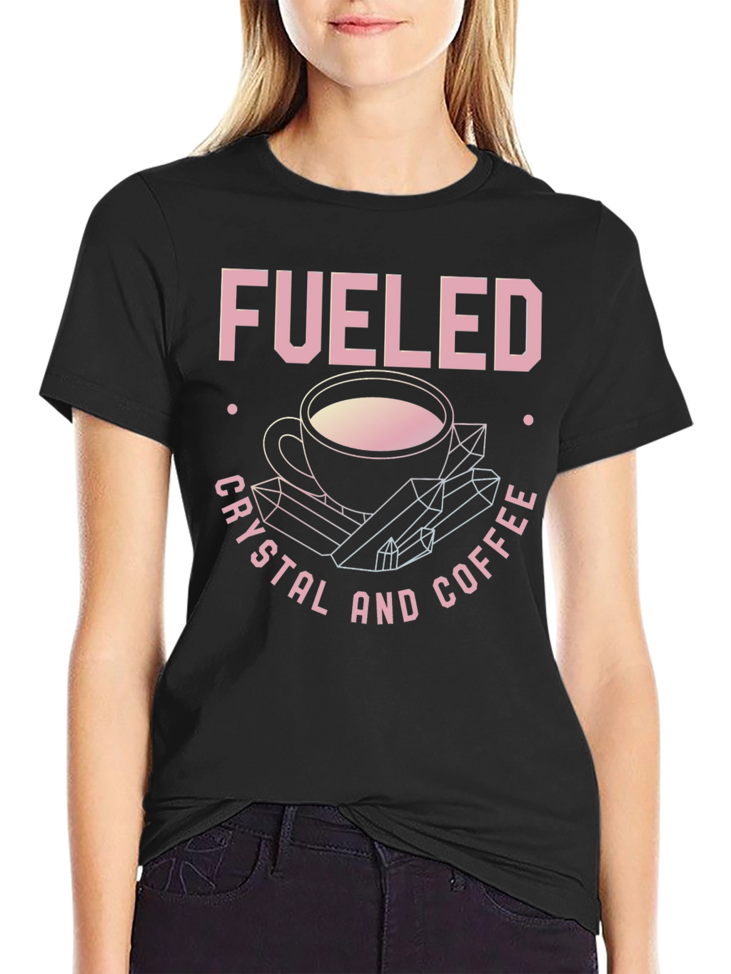 Fueled By Crystals and Coffee Graphic Tee