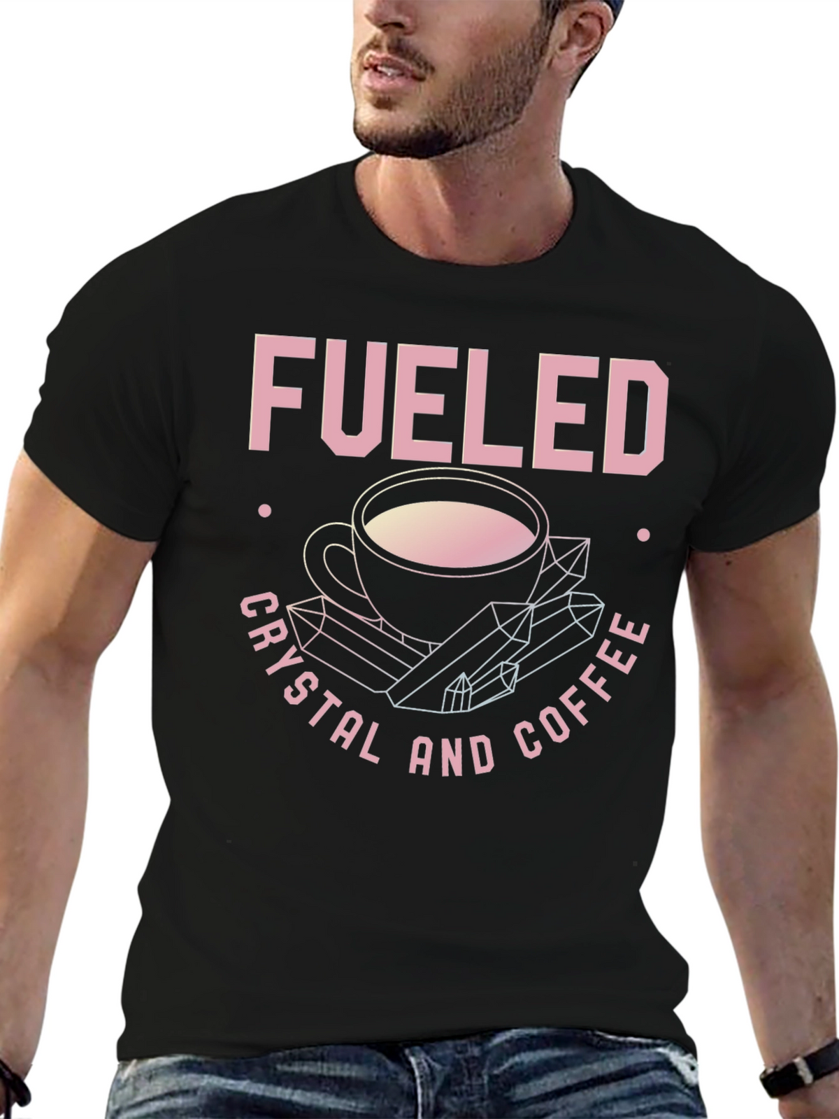 Fueled By Crystals and Coffee Graphic Tee
