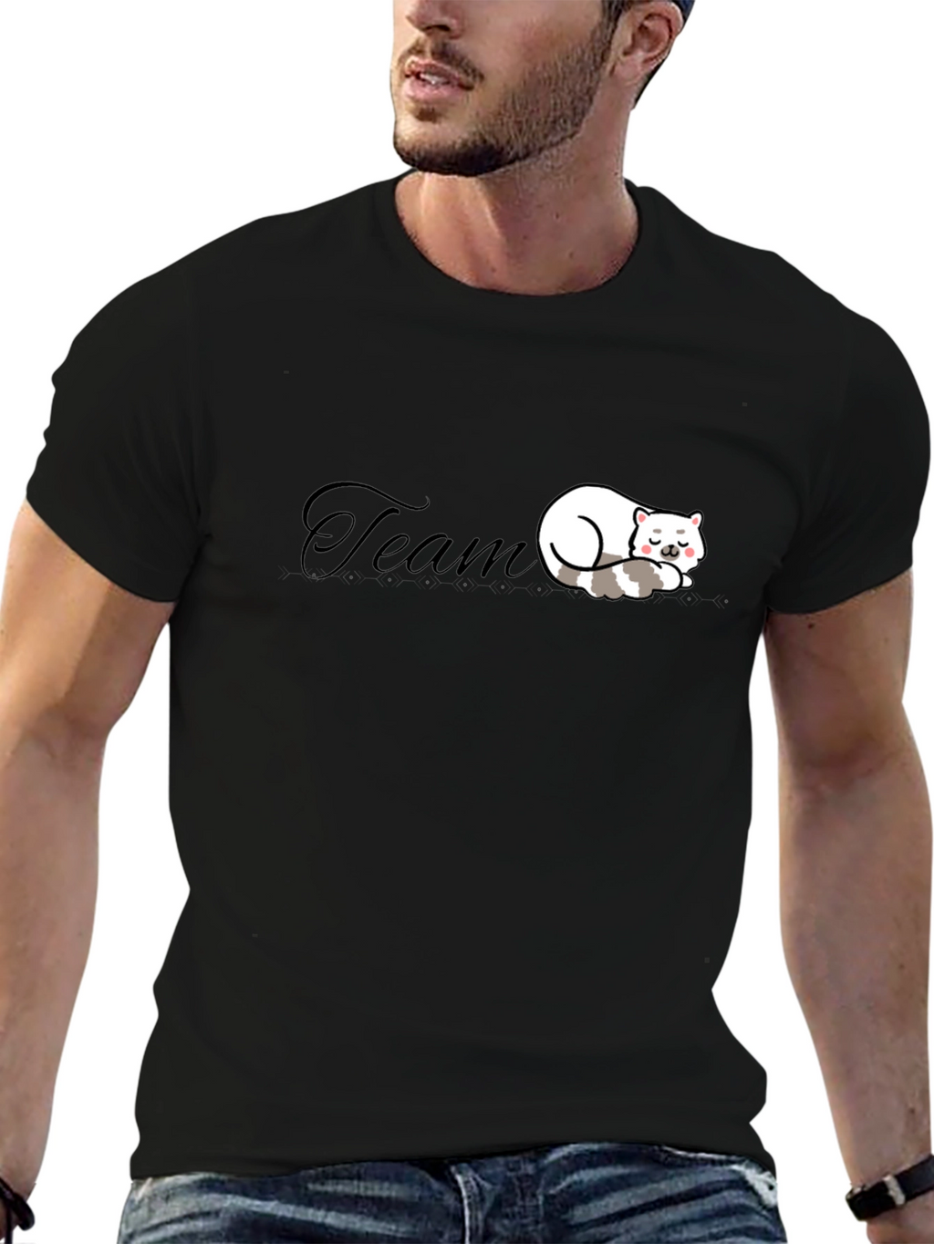 Team Cat Nap Black T-Shirt - Soft & Comfy