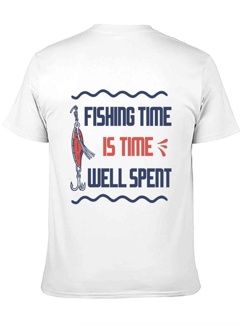 Fishing Time Well Spent Black Graphic Tee