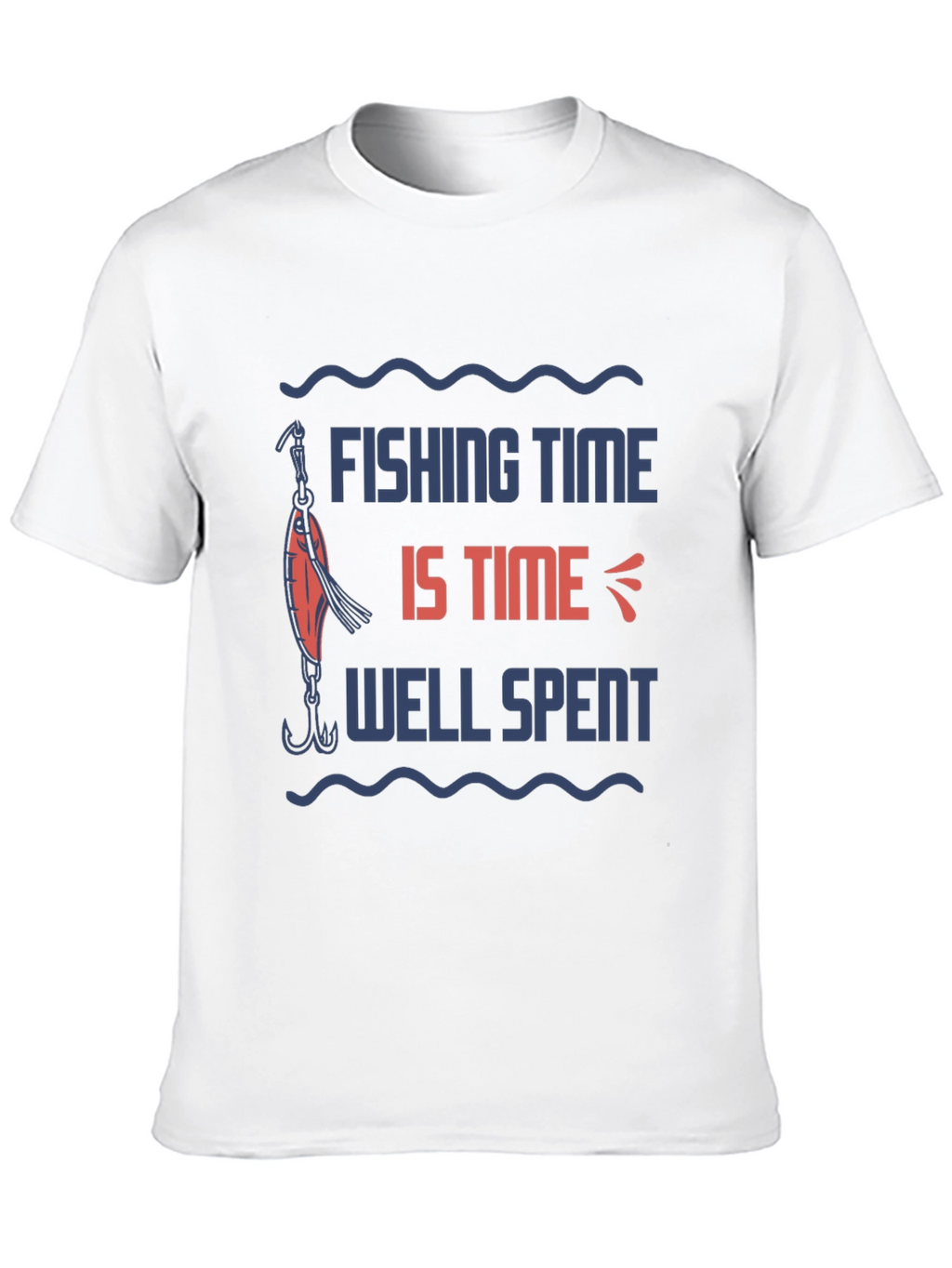 Fishing Time Well Spent Black Graphic Tee