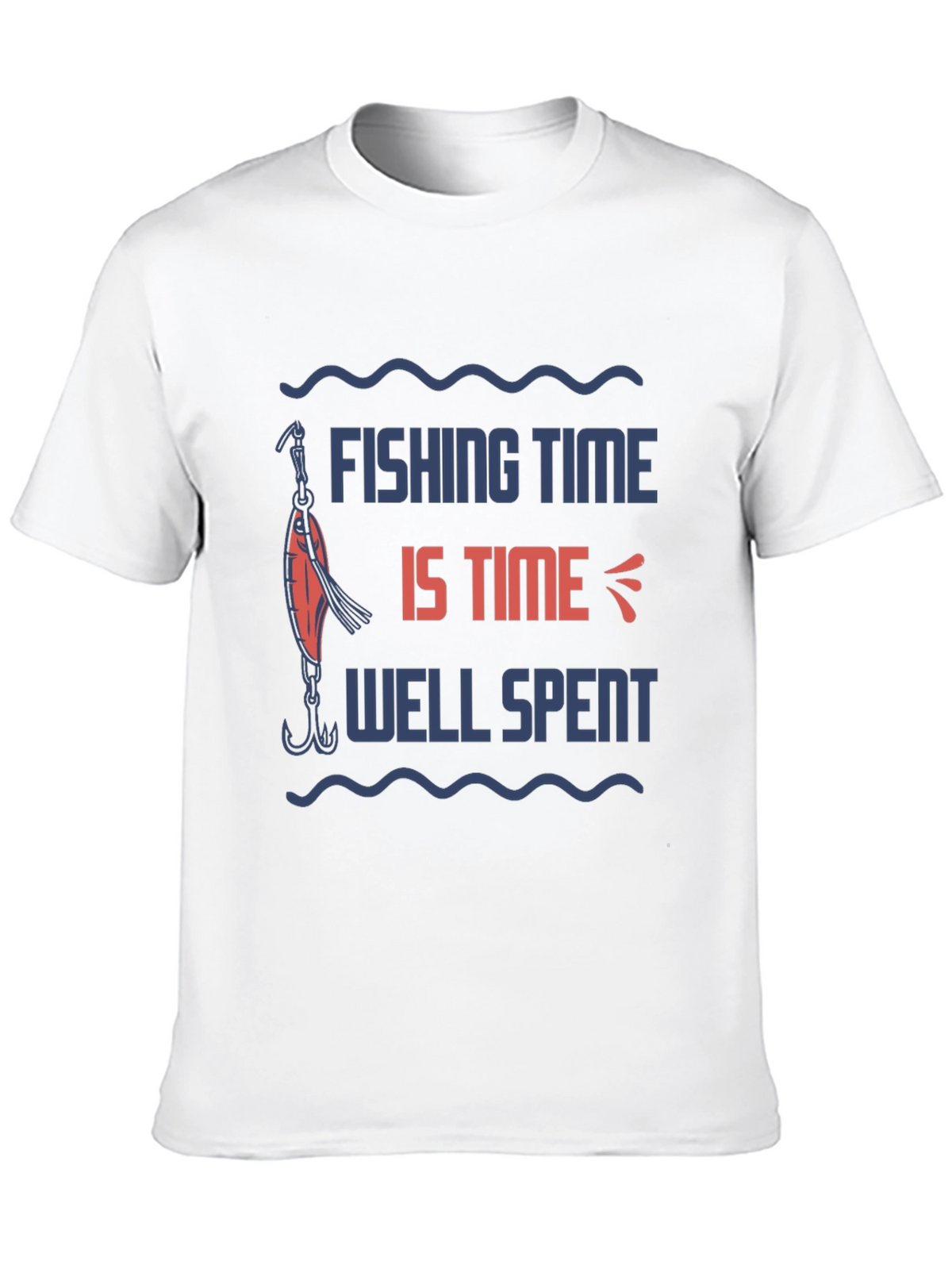 Fishing Time Well Spent Black Graphic Tee