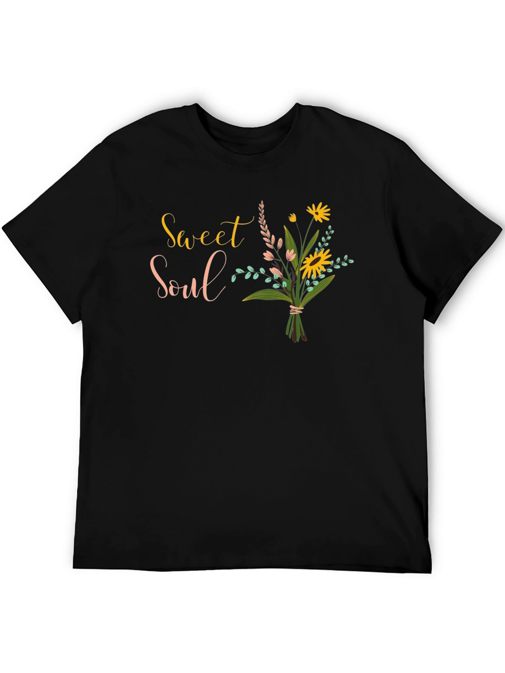 Sweet Soul Floral Graphic Black T-Shirt