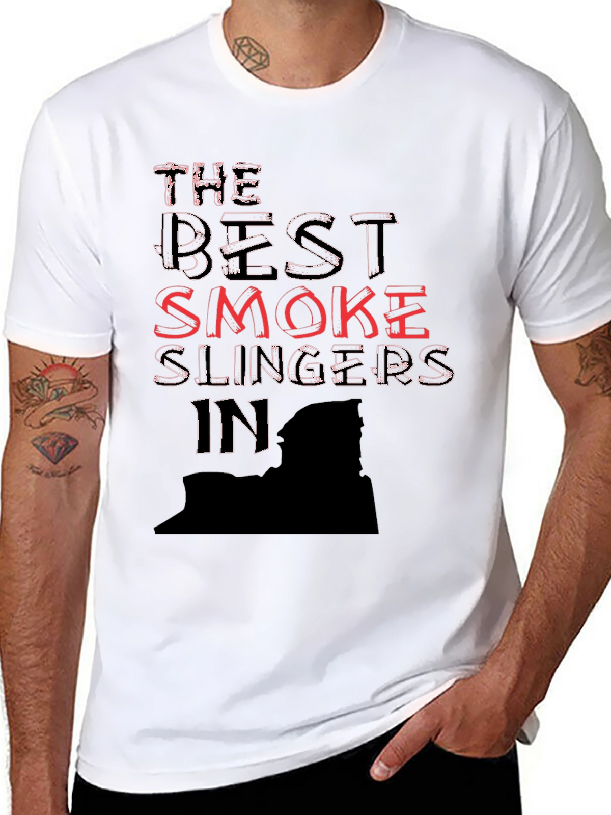 Best Smoke Slingers Black Graphic T-Shirt