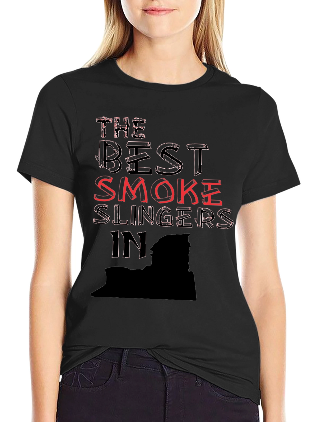 Best Smoke Slingers Black Graphic T-Shirt