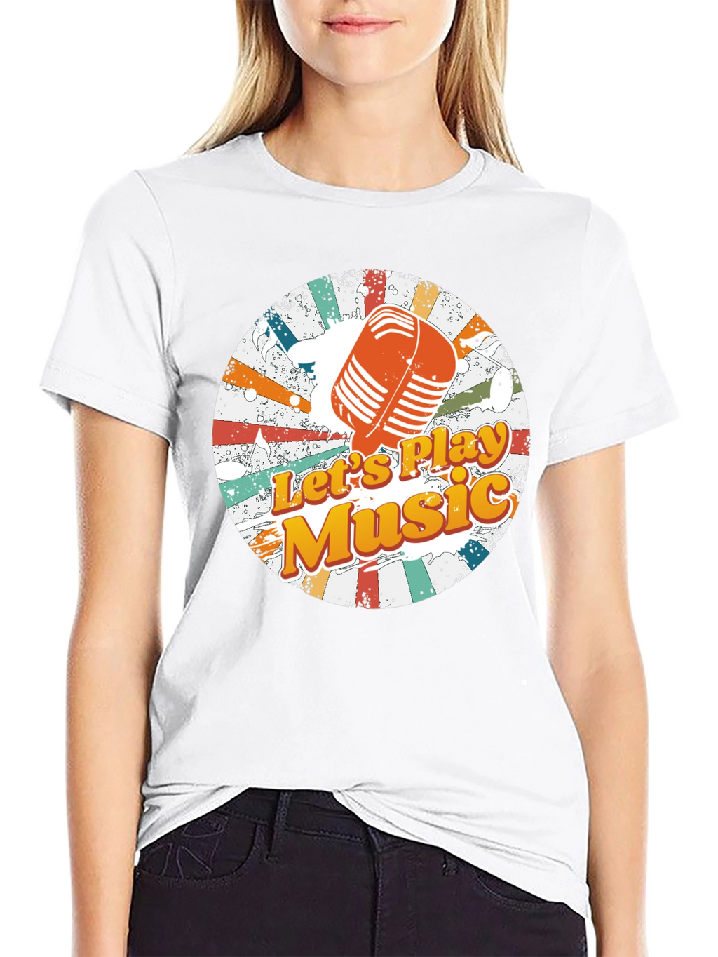 Retro Music T-Shirt: Lets Play Music Tee