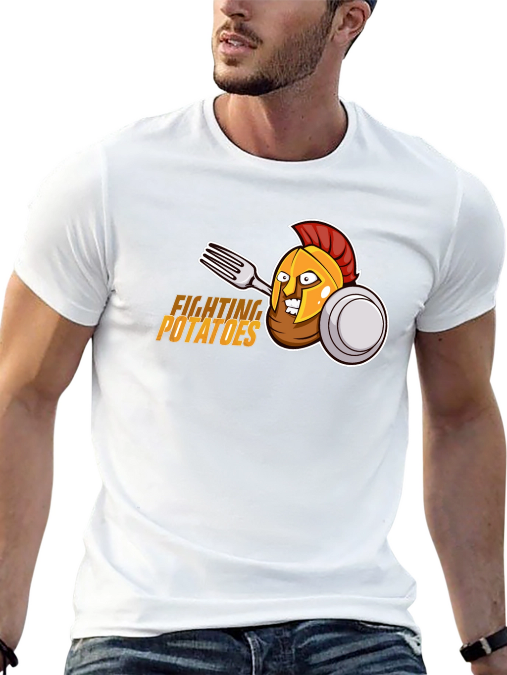 Fighting Potatoes T-Shirt - Funny Spartan Graphic Tee