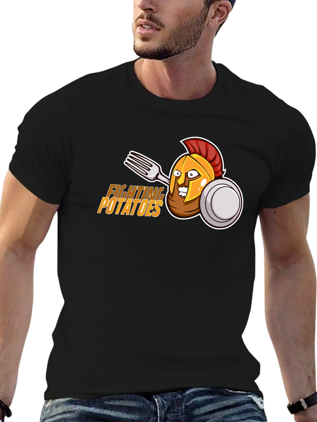 Fighting Potatoes T-Shirt - Funny Spartan Graphic Tee