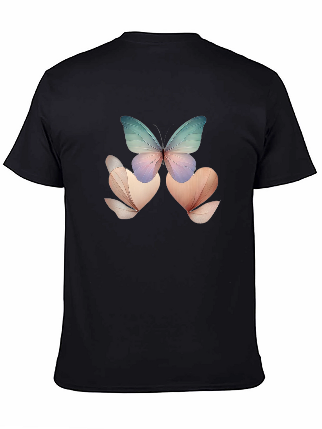 Butterfly Floral Black T-Shirt