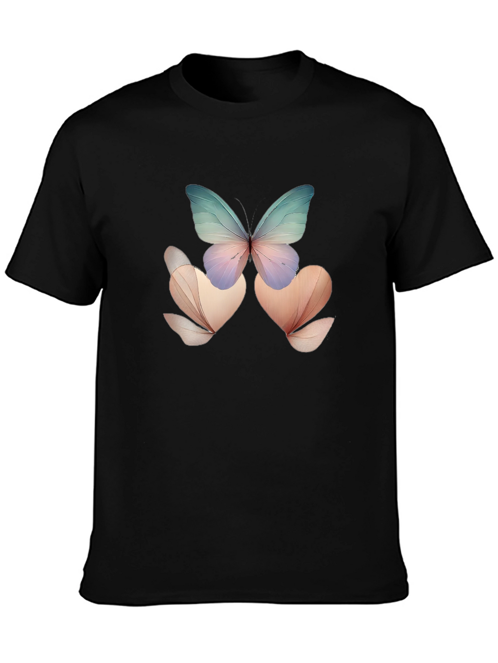 Butterfly Floral Black T-Shirt