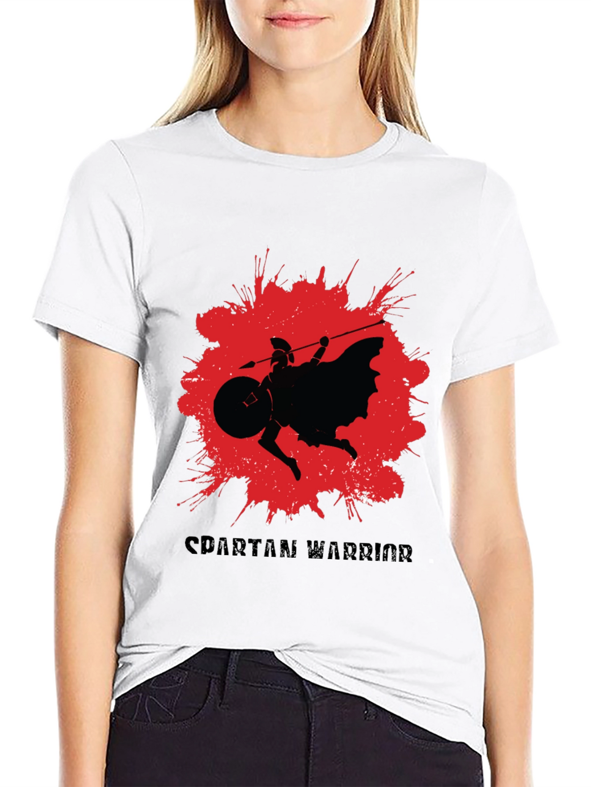 Spartan Warrior Graphic T-Shirt - Black