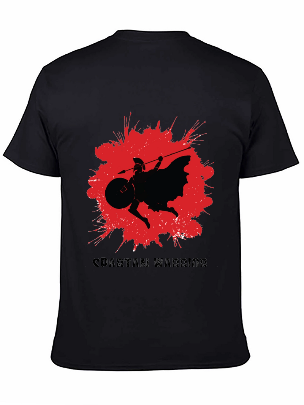 Spartan Warrior Graphic T-Shirt - Black