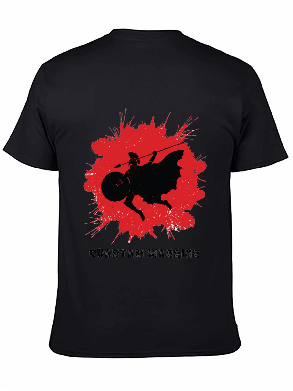 Spartan Warrior Graphic T-Shirt - Black