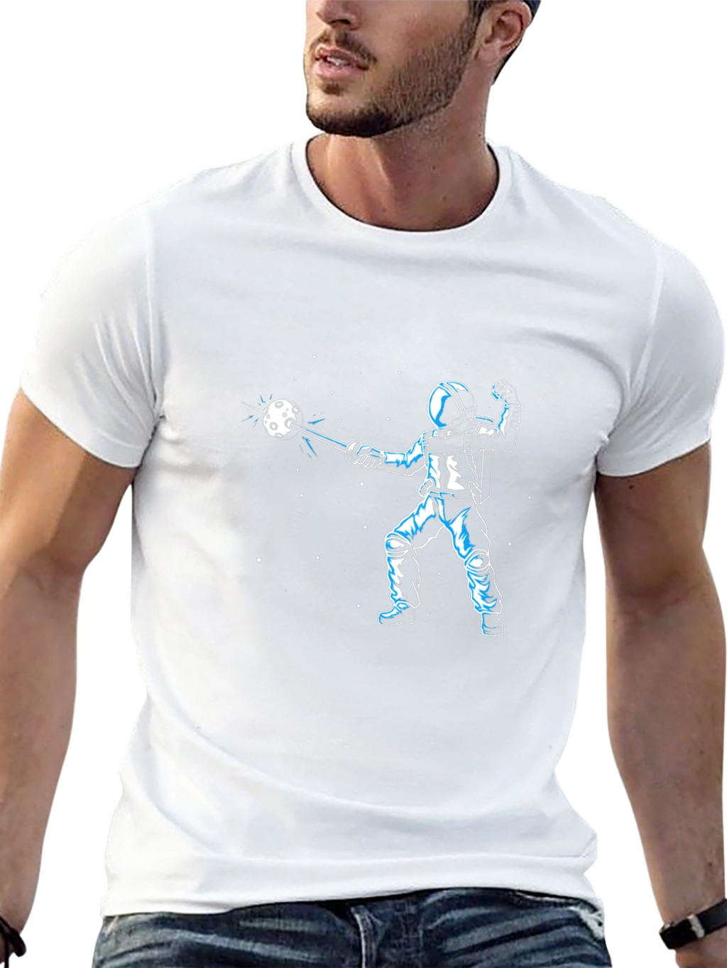 Astronaut Space Fencing Graphic Tee
