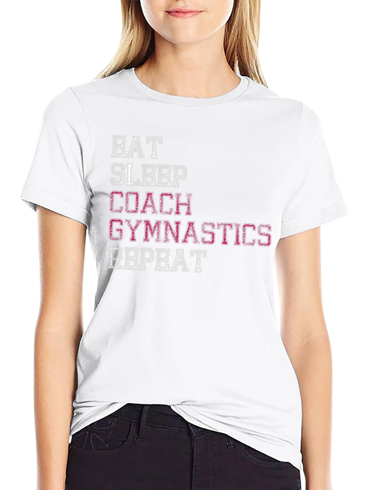 Gymnastics Coach Graphic Tee - Eat Sleep Repeat