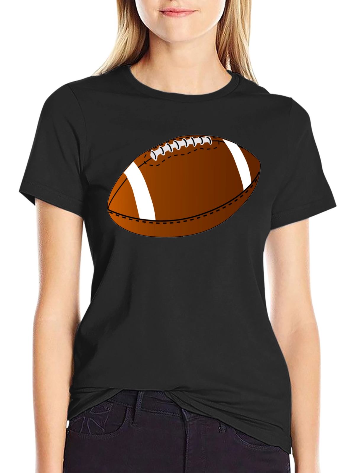Football Graphic Tee - Casual Black T-Shirt