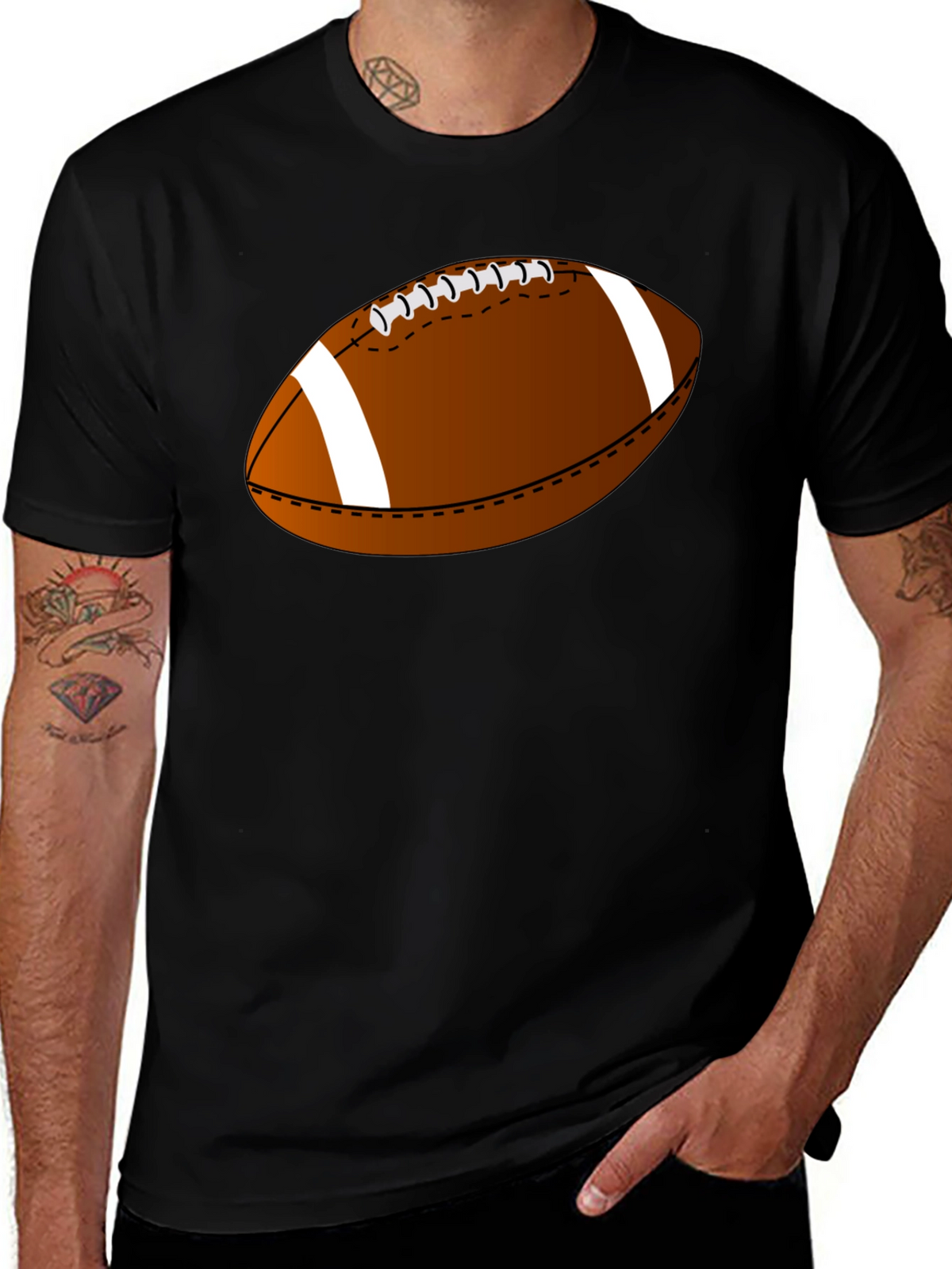 Football Graphic Tee - Casual Black T-Shirt