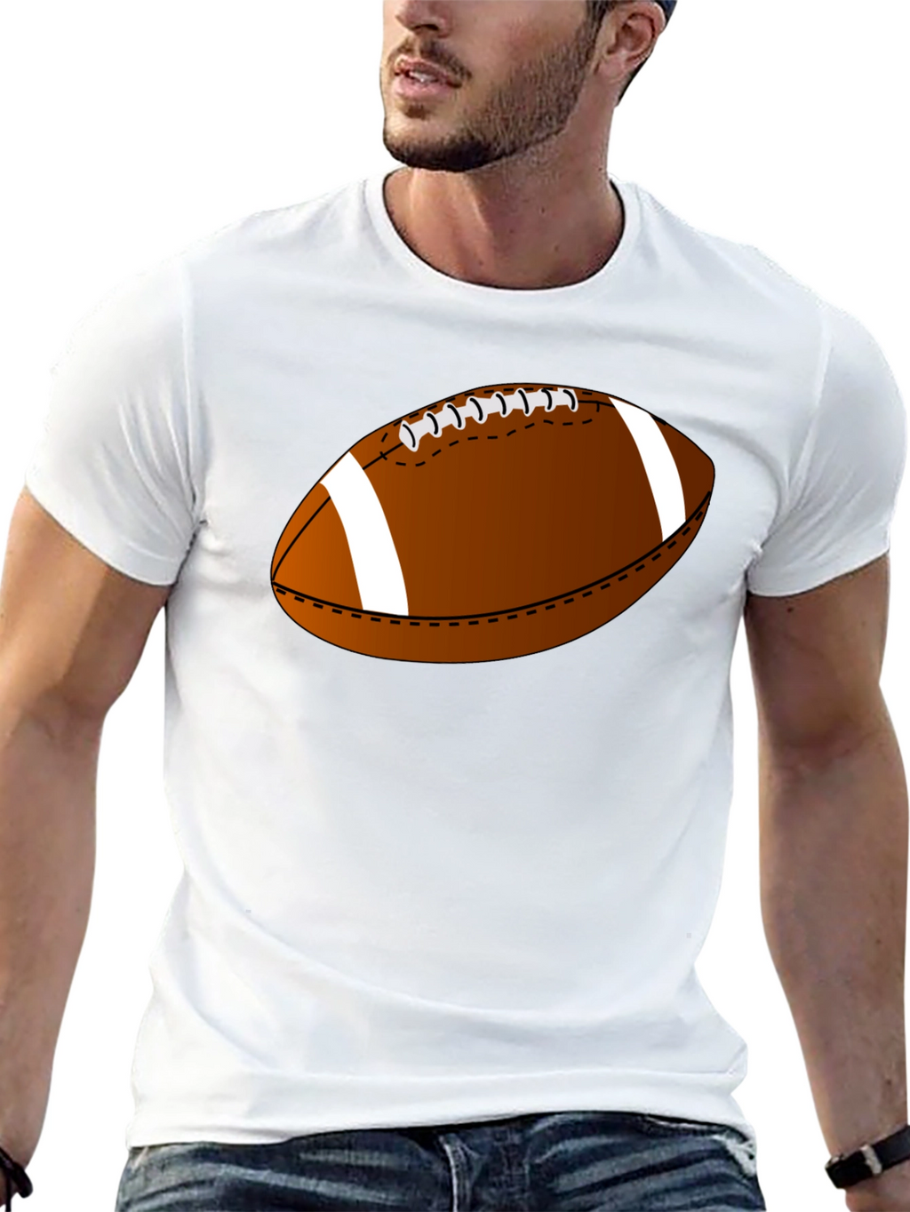 Football Graphic Tee - Casual Black T-Shirt
