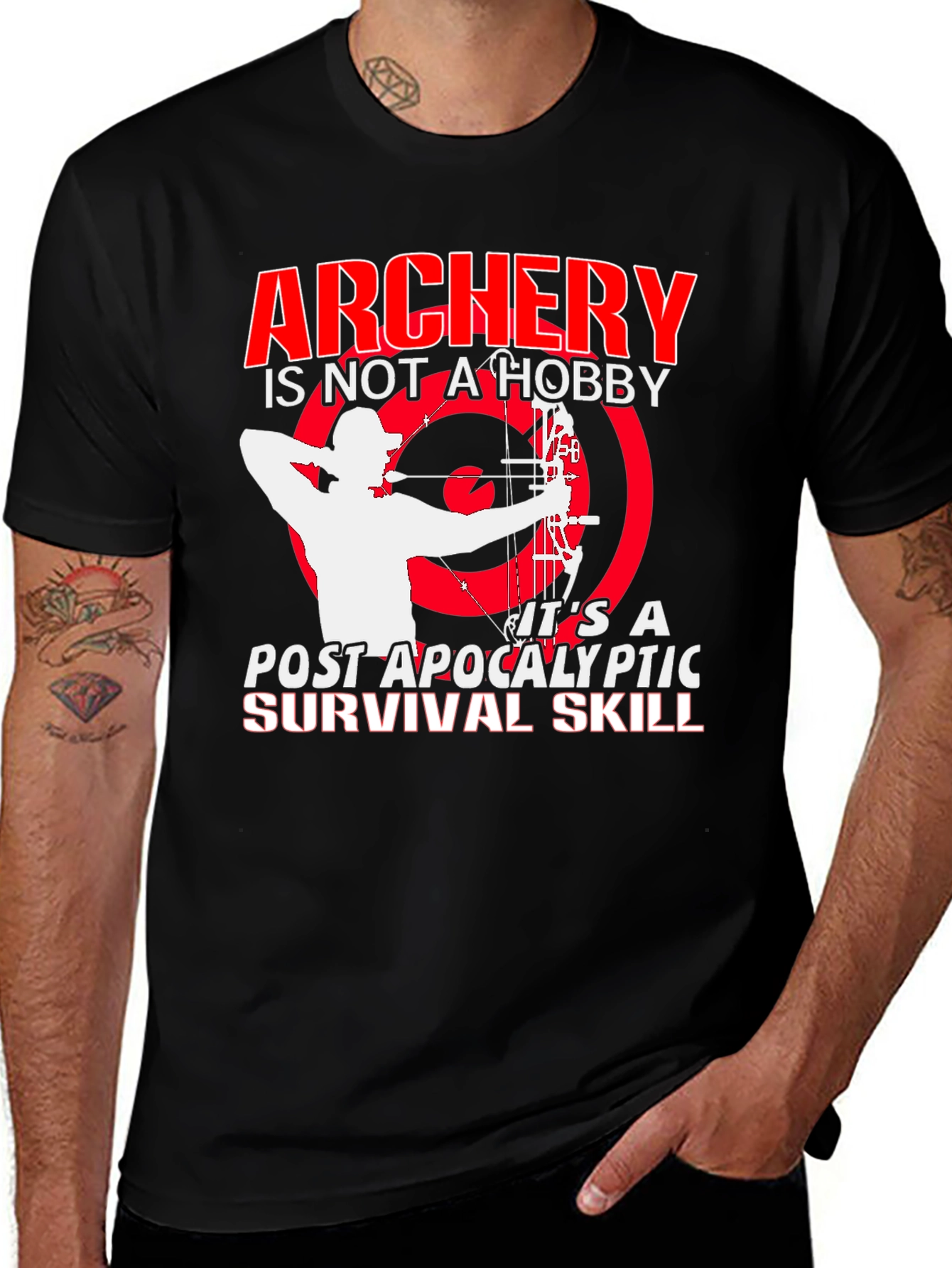 Archery Post Apocalyptic Survival Skill Graphic T-Shirt